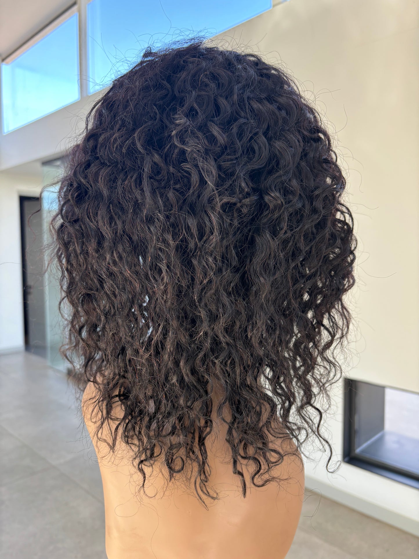 12 inch Water Wave Natural Black Brazilian Human Hair Wig