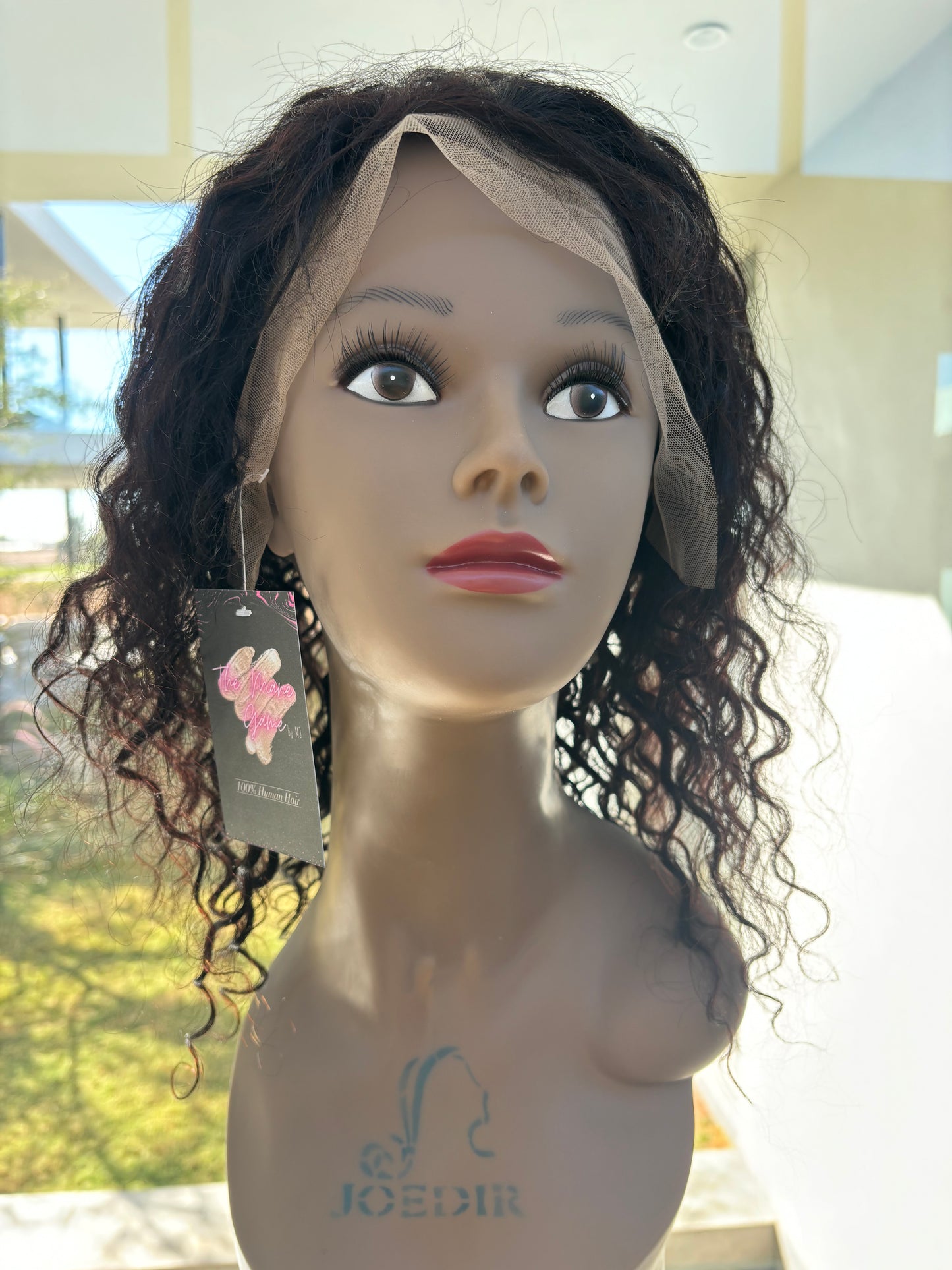 12 inch Water Wave Natural Black Brazilian Human Hair Wig